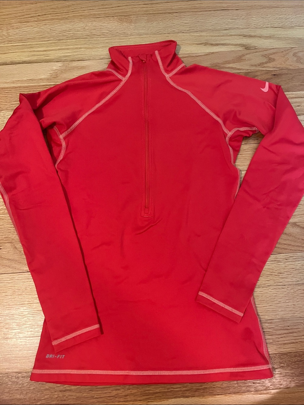 Nike Pro DRI-FIT Red Half-Zip Performance Top, Small